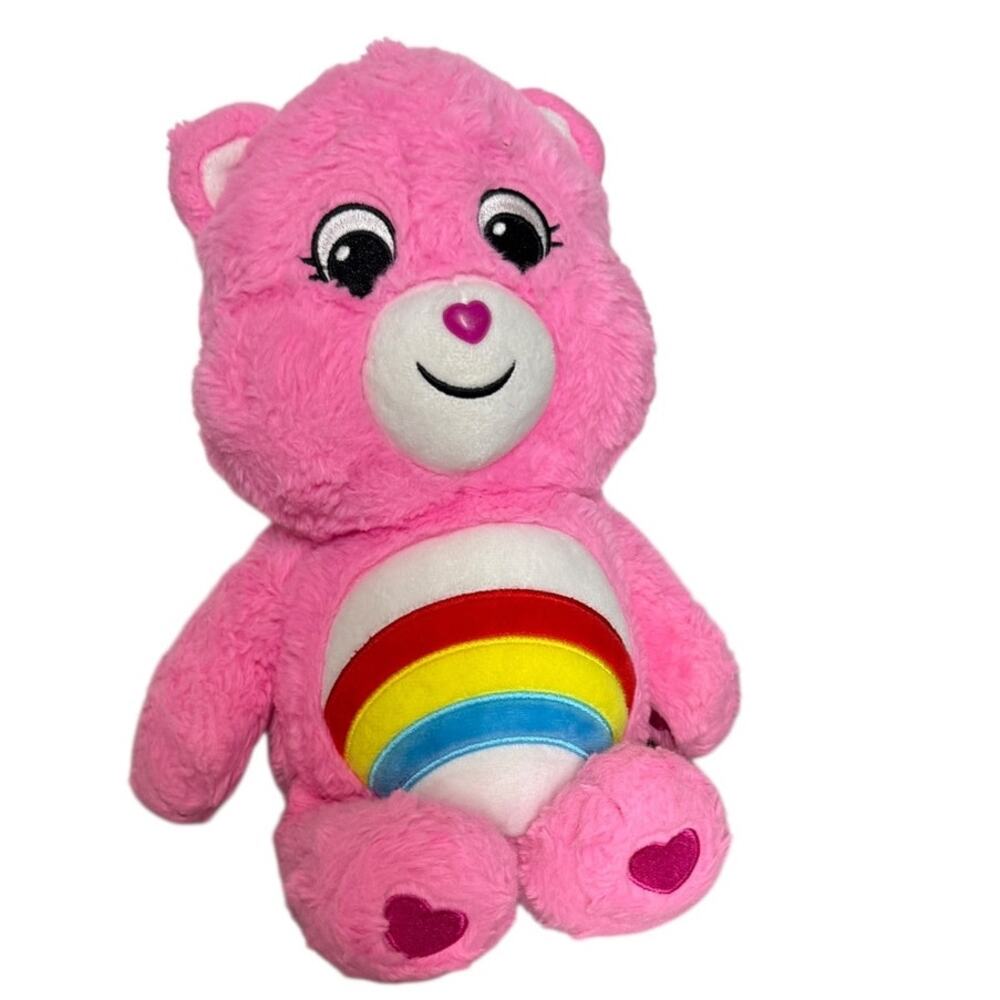 Care Bears Cheer Bear Plush 14” Pink Rainbow Unlock The Magic 2021 Basic Fun Toy